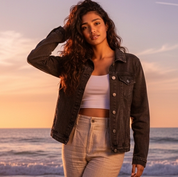 Marc Jacobs Jackets & Blazers - NWT Marc New York Charcoal Acid Wash Stretch Denim Jacket Size Small